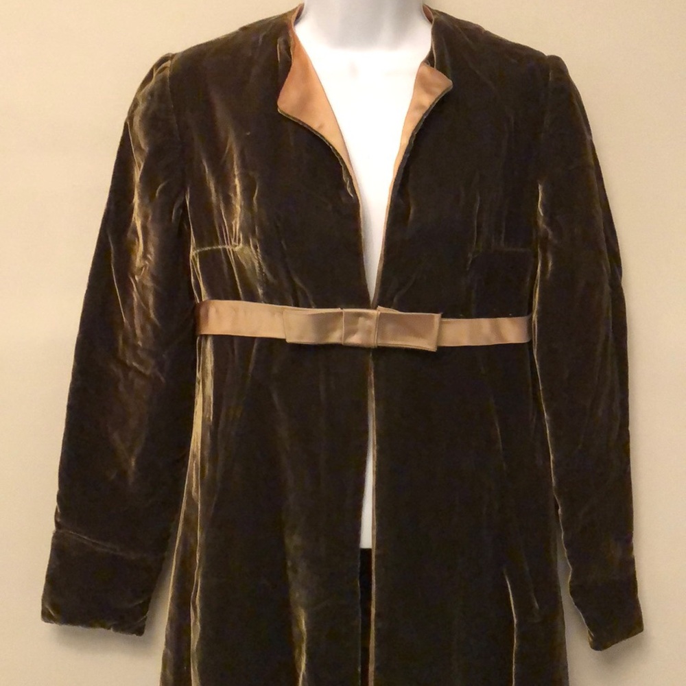 Vintage Velvet Olive Opera Coat